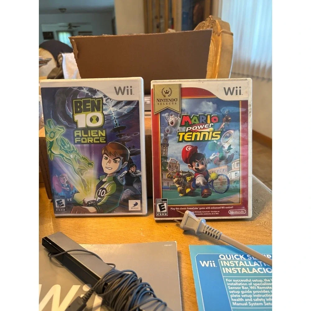 Nintendo Wii. Rare blue limited edition console bundle with Wii box. Many games
